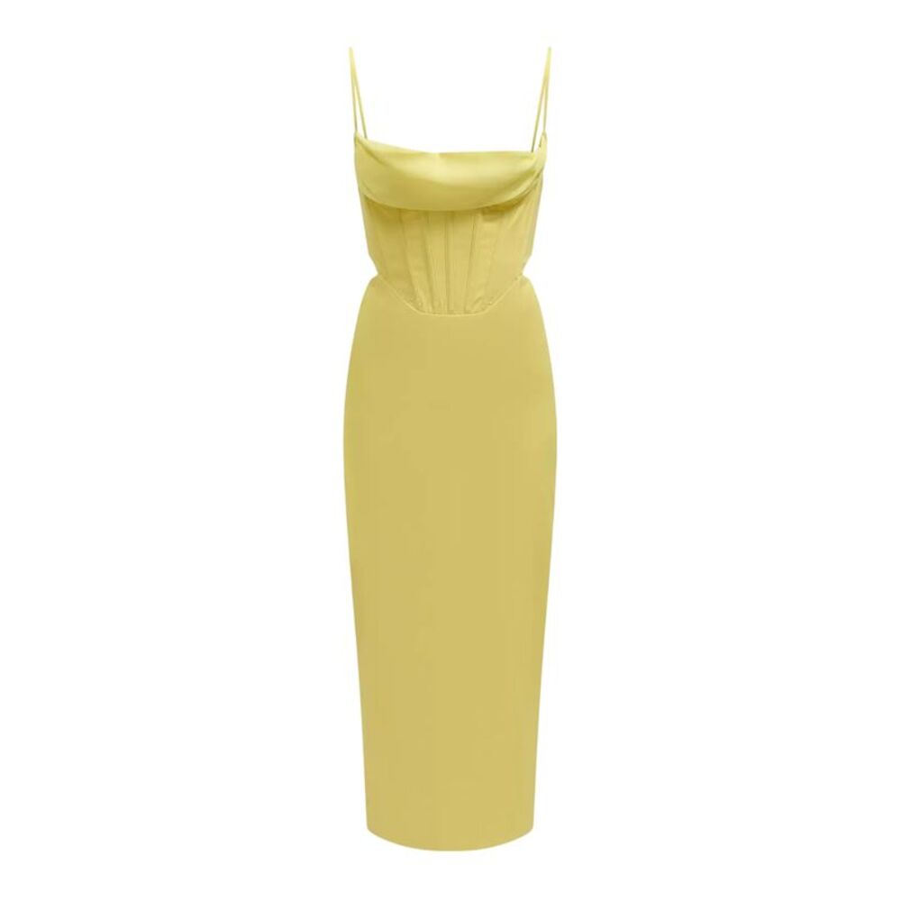 Bardot Womens/Ladies Martini Midi Cowl Neck Bodycon Dress / Lemon Yellow